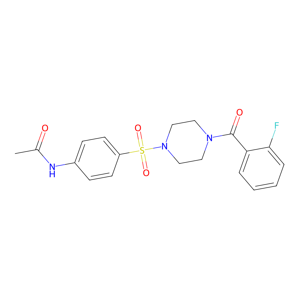N-{4-[4-(2-Fluoro-benzoyl)-piperazine-1-sulfonyl]-phenyl}-acetamide molecular structure, CAS 428830-77-7