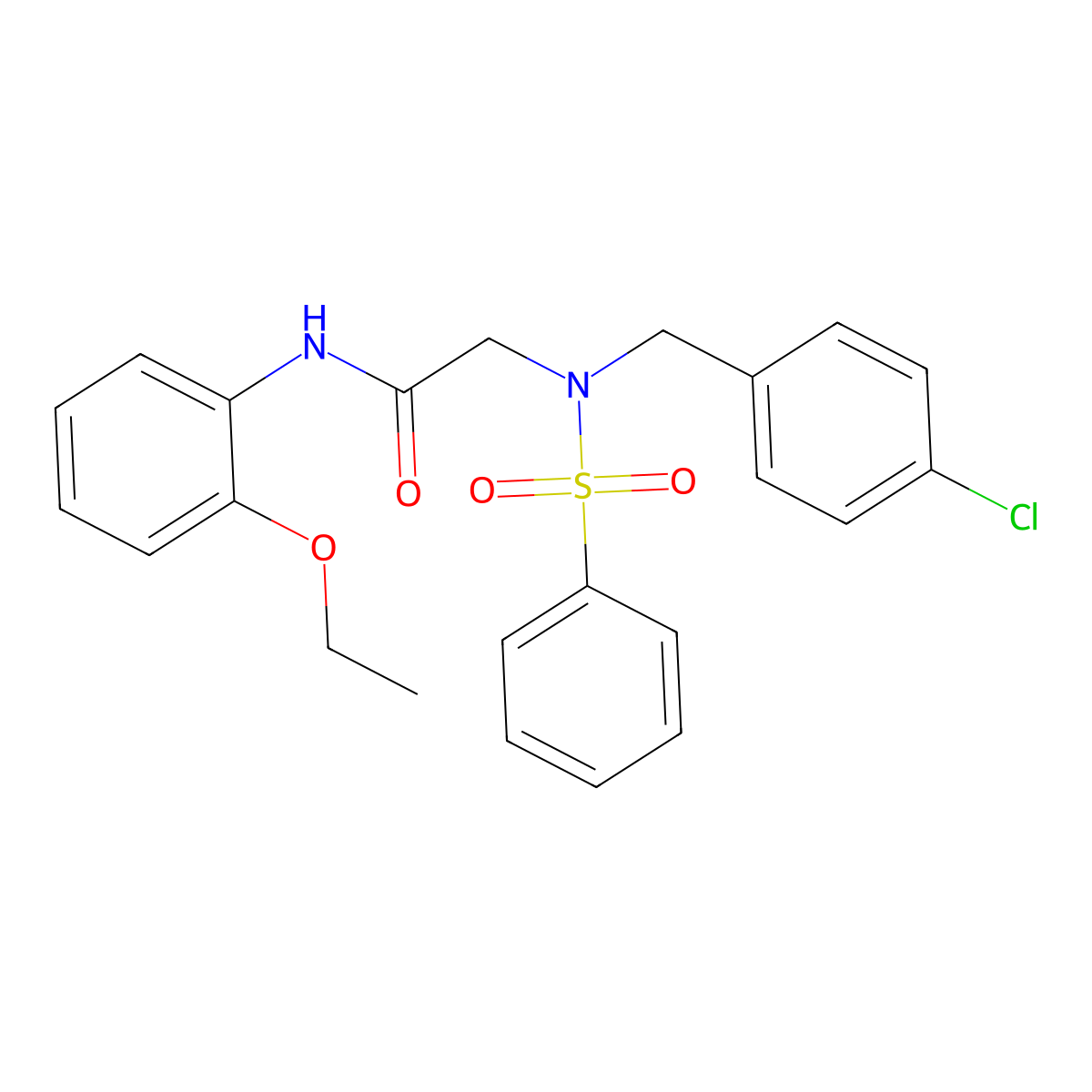 2-[benzenesulfonyl-[(4-chlorophenyl)methyl]amino]-N-(2-ethoxyphenyl)acetamide molecular structure, CAS 428830-78-8