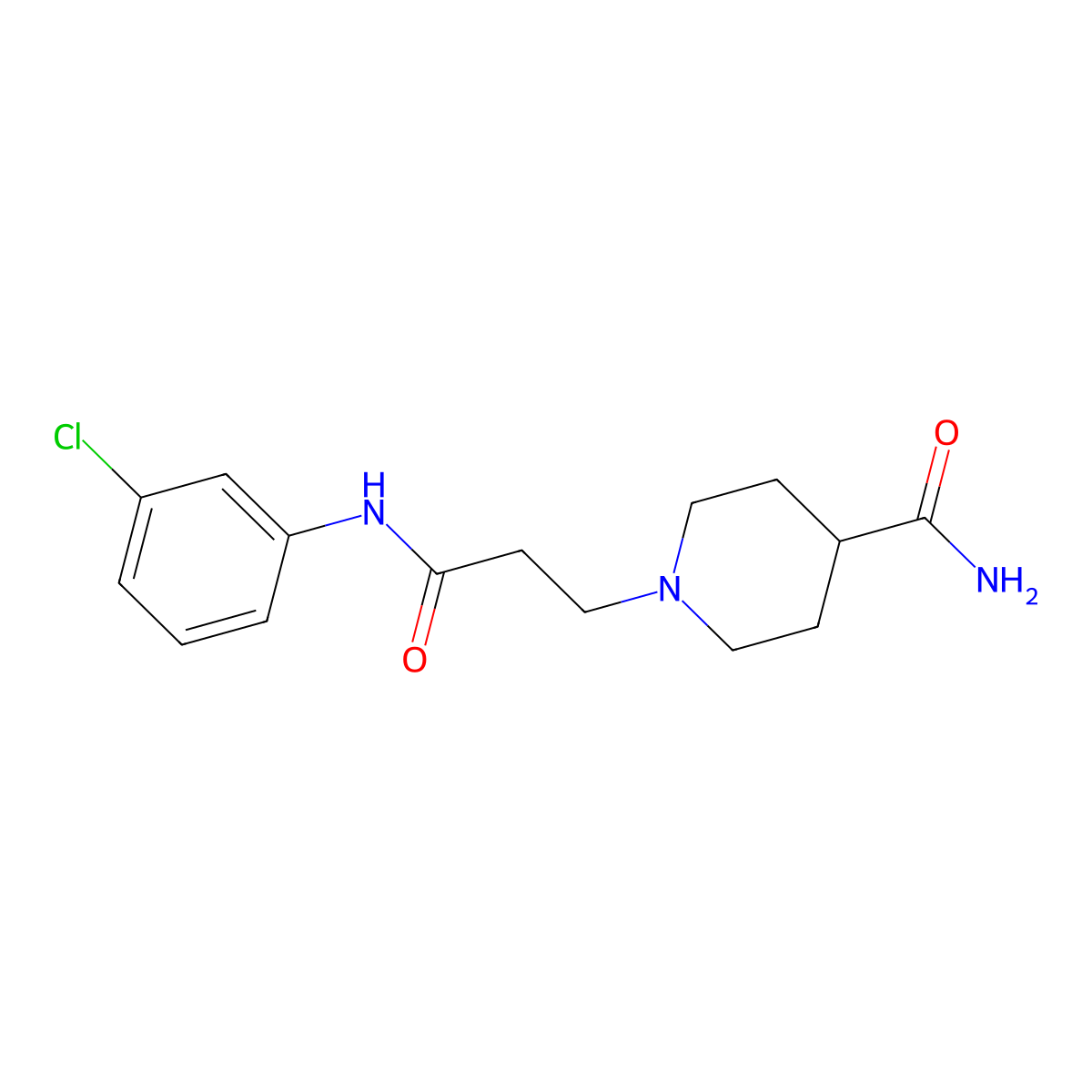 1-[3-(3-Chloroanilino)-3-oxopropyl]piperidine-4-carboxamide molecular structure, CAS 428830-83-5
