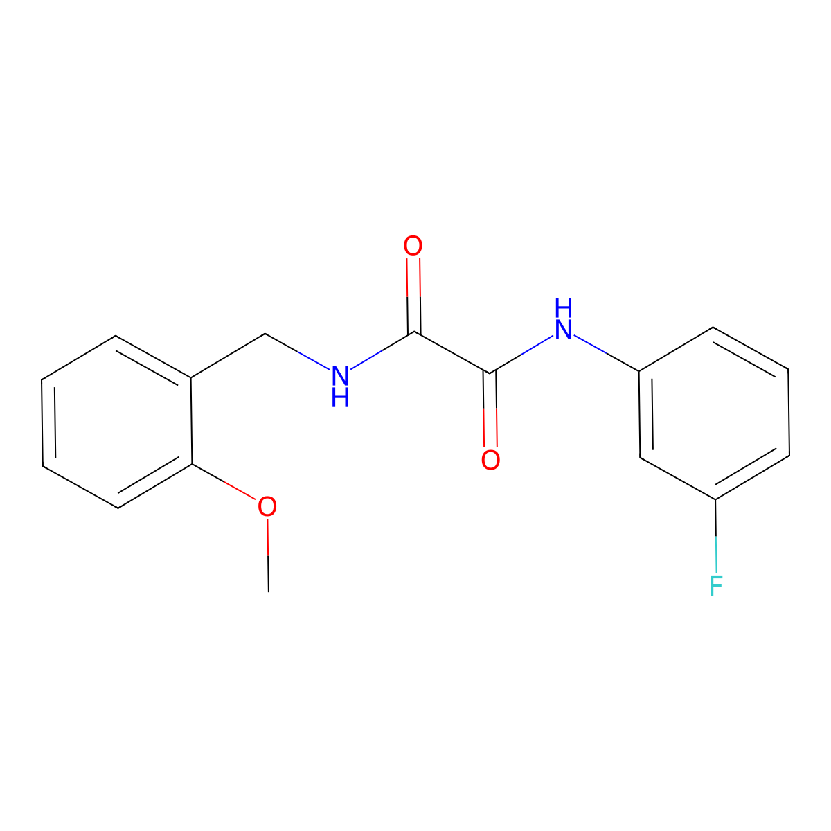 N'-(3-fluorophenyl)-N-[(2-methoxyphenyl)methyl]oxamide molecular structure, CAS 428831-02-1