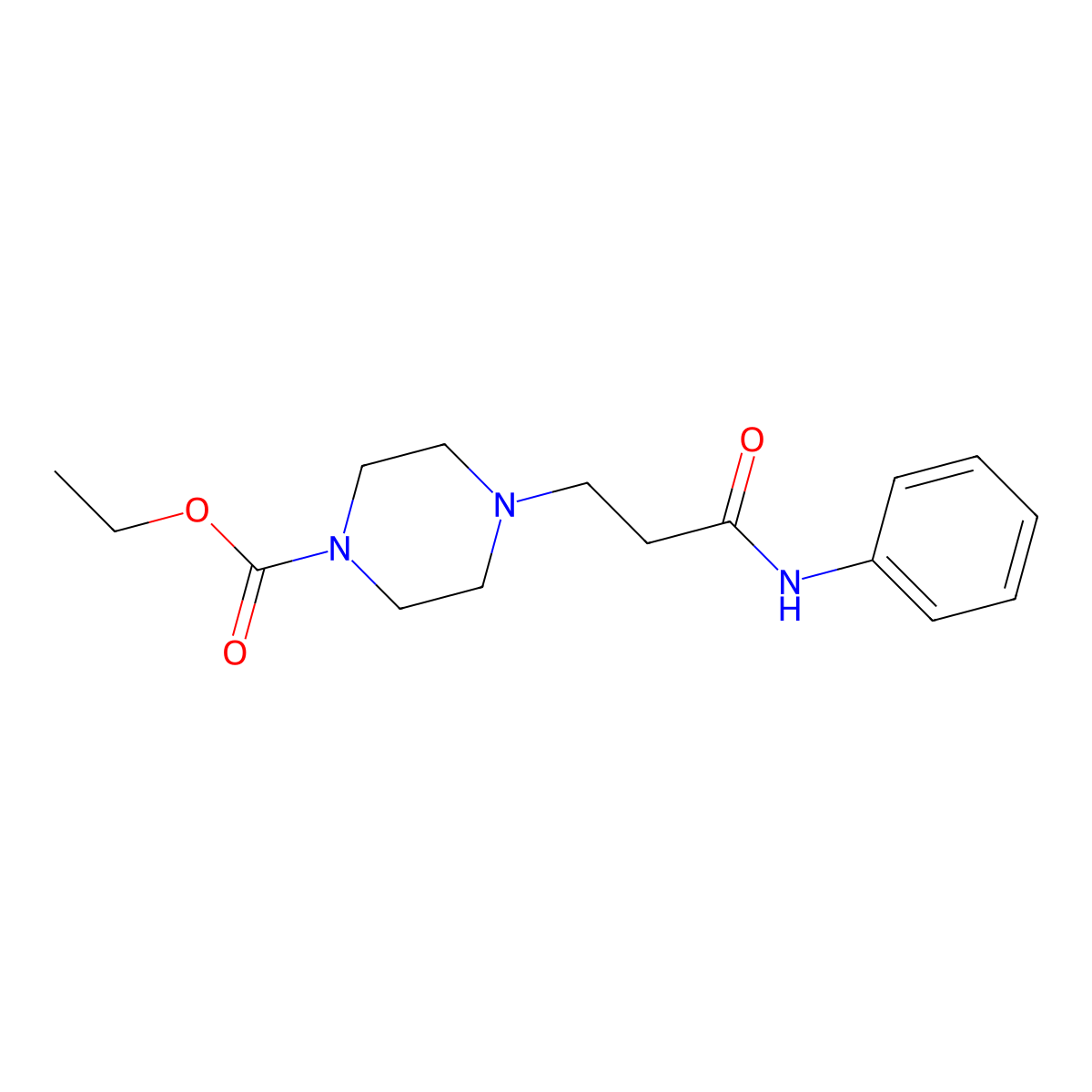 Ethyl 4-[3-oxo-3-(phenylamino)propyl]piperazine-1-carboxylate molecular structure, CAS 428831-04-3