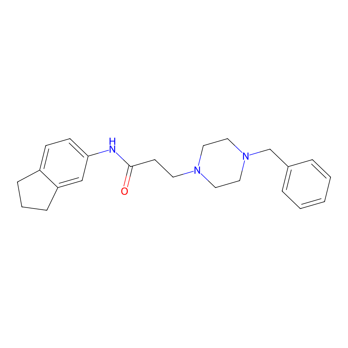 3-(4-benzylpiperazin-1-yl)-N-(2,3-dihydro-1H-inden-5-yl)propanamide molecular structure, CAS 428831-18-9