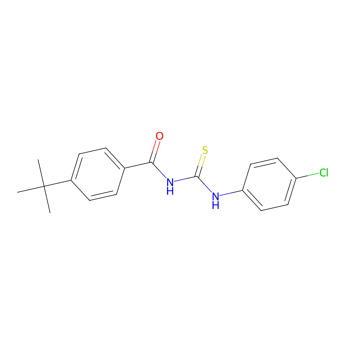 4-tert-butyl-N-[(4-chlorophenyl)carbamothioyl]benzamide molecular structure, CAS 428831-29-2