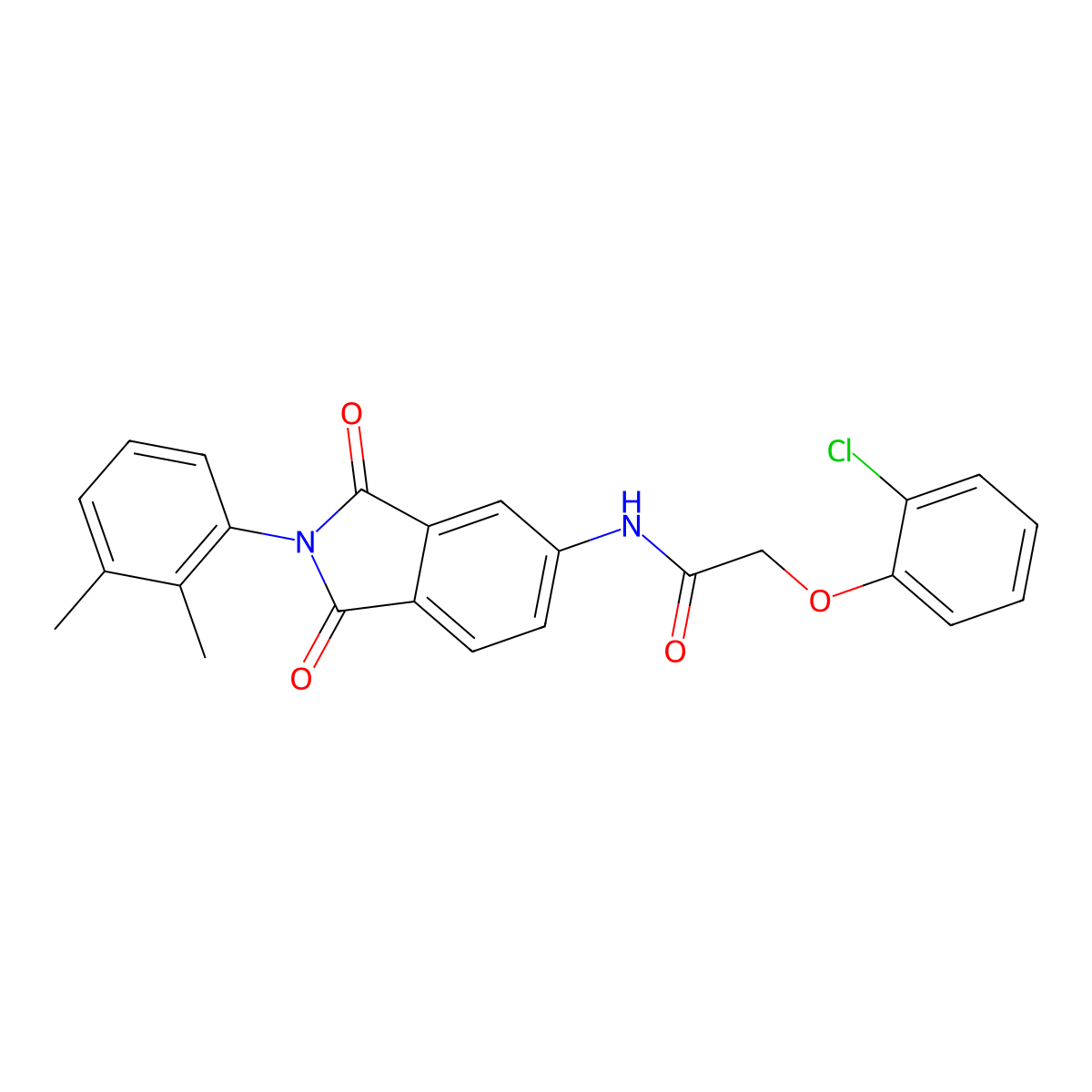 2-(2-chlorophenoxy)-N-[2-(2,3-dimethylphenyl)-1,3-dioxoisoindol-5-yl]acetamide molecular structure, CAS 428831-32-7
