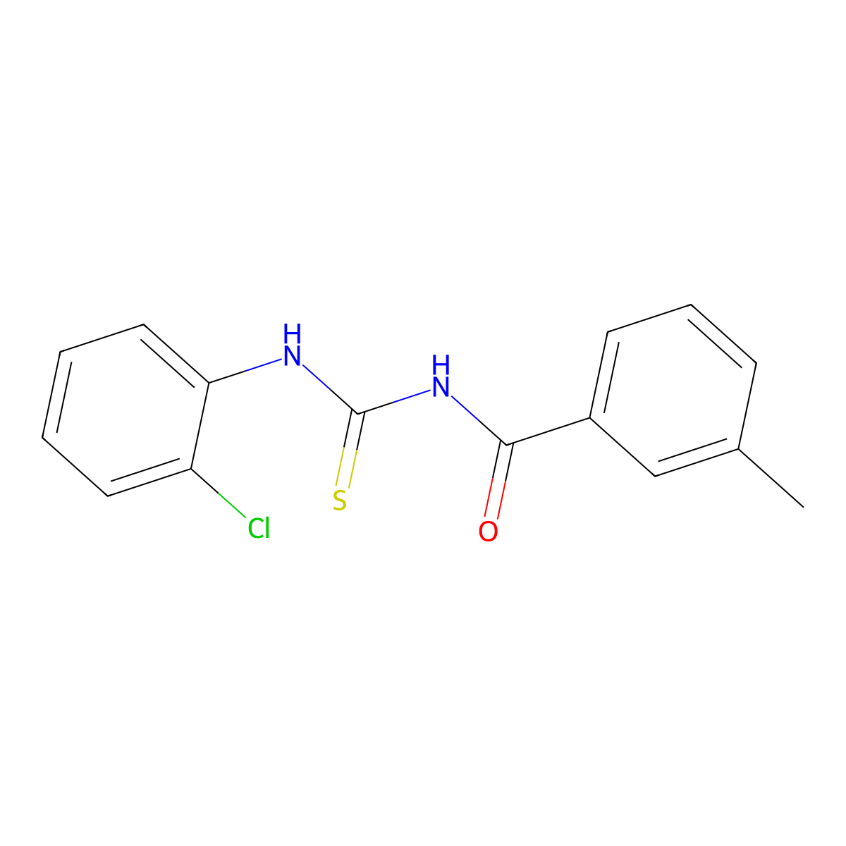 N-[(2-chlorophenyl)carbamothioyl]-3-methylbenzamide molecular structure, CAS 428831-43-0