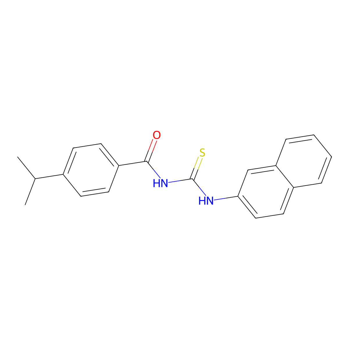 N-(naphthalen-2-ylcarbamothioyl)-4-propan-2-ylbenzamide molecular structure, CAS 428831-63-4