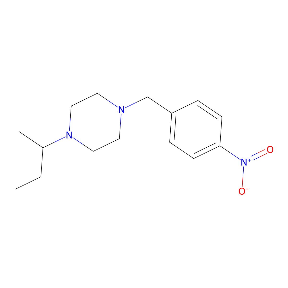 1-Butan-2-yl-4-[(4-nitrophenyl)methyl]piperazine molecular structure, CAS 428831-65-6