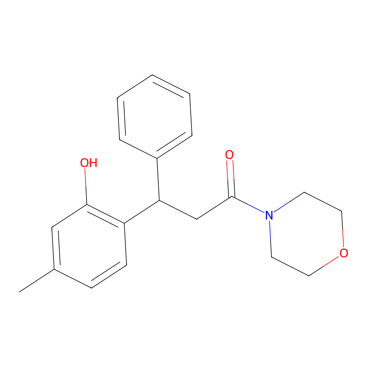 3-(2-Hydroxy-4-methylphenyl)-1-morpholin-4-yl-3-phenylpropan-1-one molecular structure, CAS 428831-74-7
