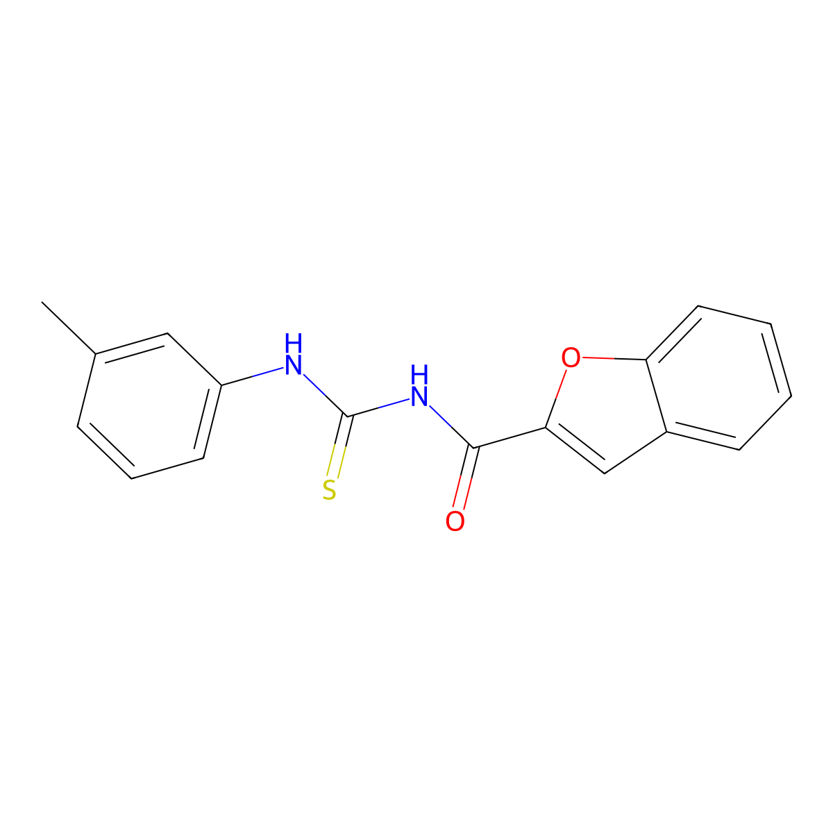 N-[(3-methylphenyl)carbamothioyl]-1-benzofuran-2-carboxamide molecular structure, CAS 428831-77-0