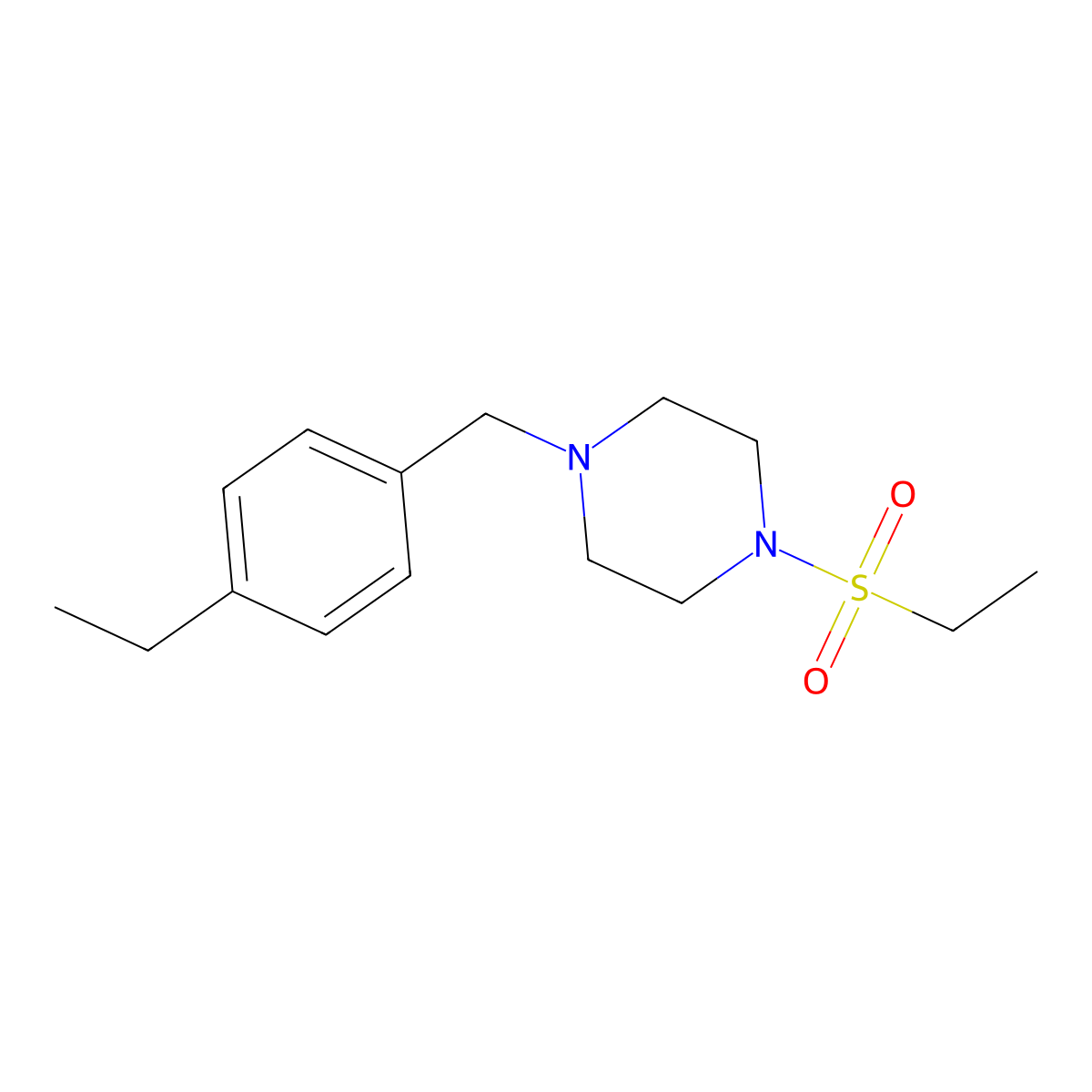 1-(4-Ethylbenzyl)-4-(ethylsulfonyl)piperazine molecular structure, CAS 428831-79-2