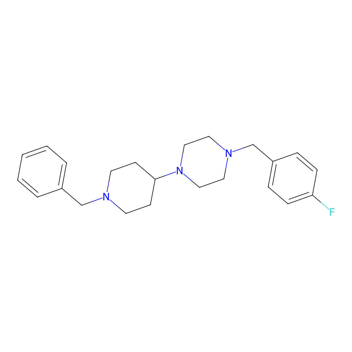 1-(1-Benzylpiperidin-4-yl)-4-[(4-fluorophenyl)methyl]piperazine molecular structure, CAS 428831-85-0