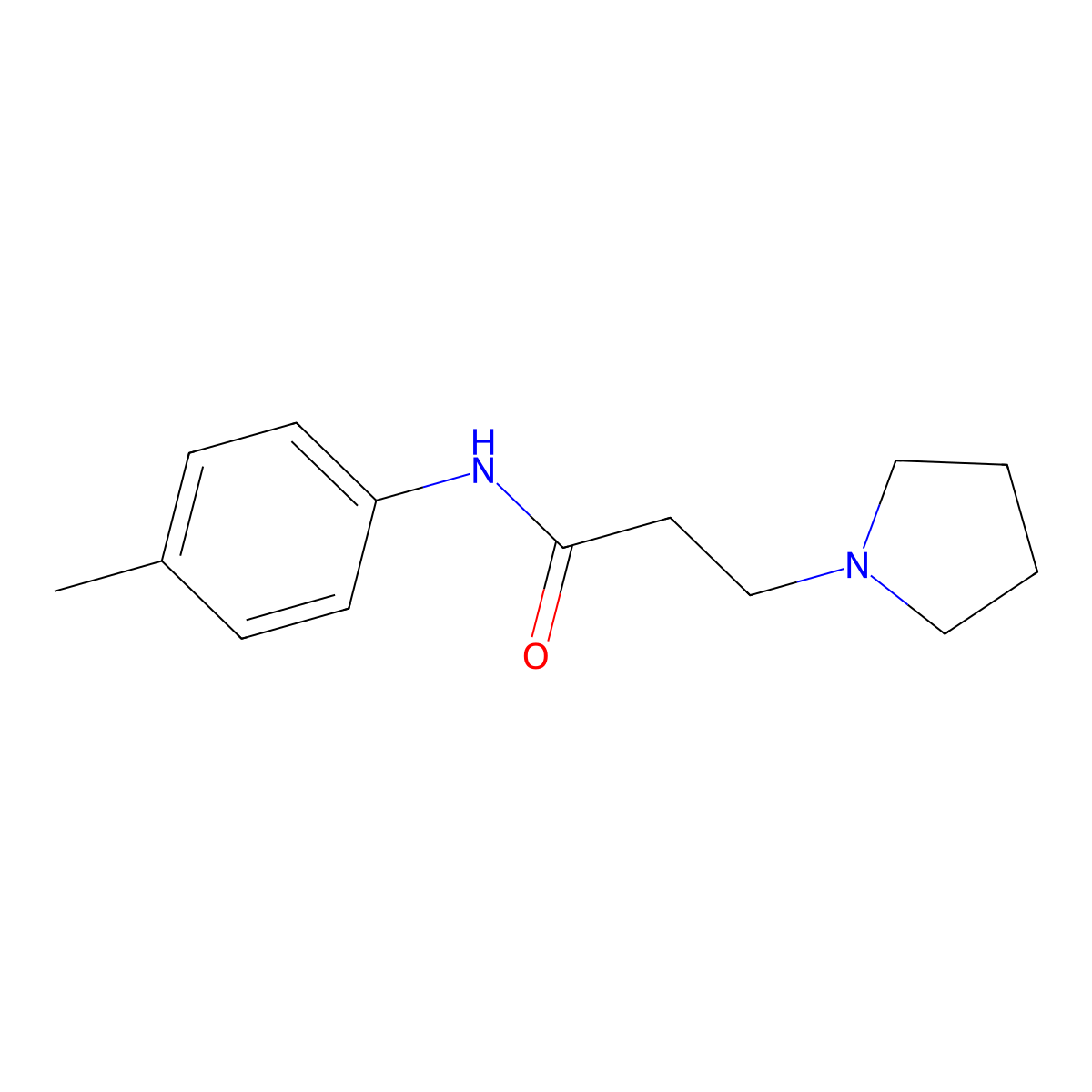 3-(Pyrrolidin-1-yl)-N-(p-tolyl)propanamide molecular structure, CAS 428831-87-2