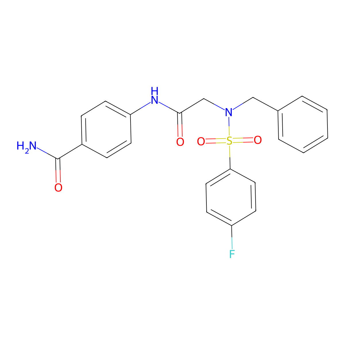 4-({N-benzyl-N-[(4-fluorophenyl)sulfonyl]glycyl}amino)benzamide molecular structure, CAS 428831-91-8