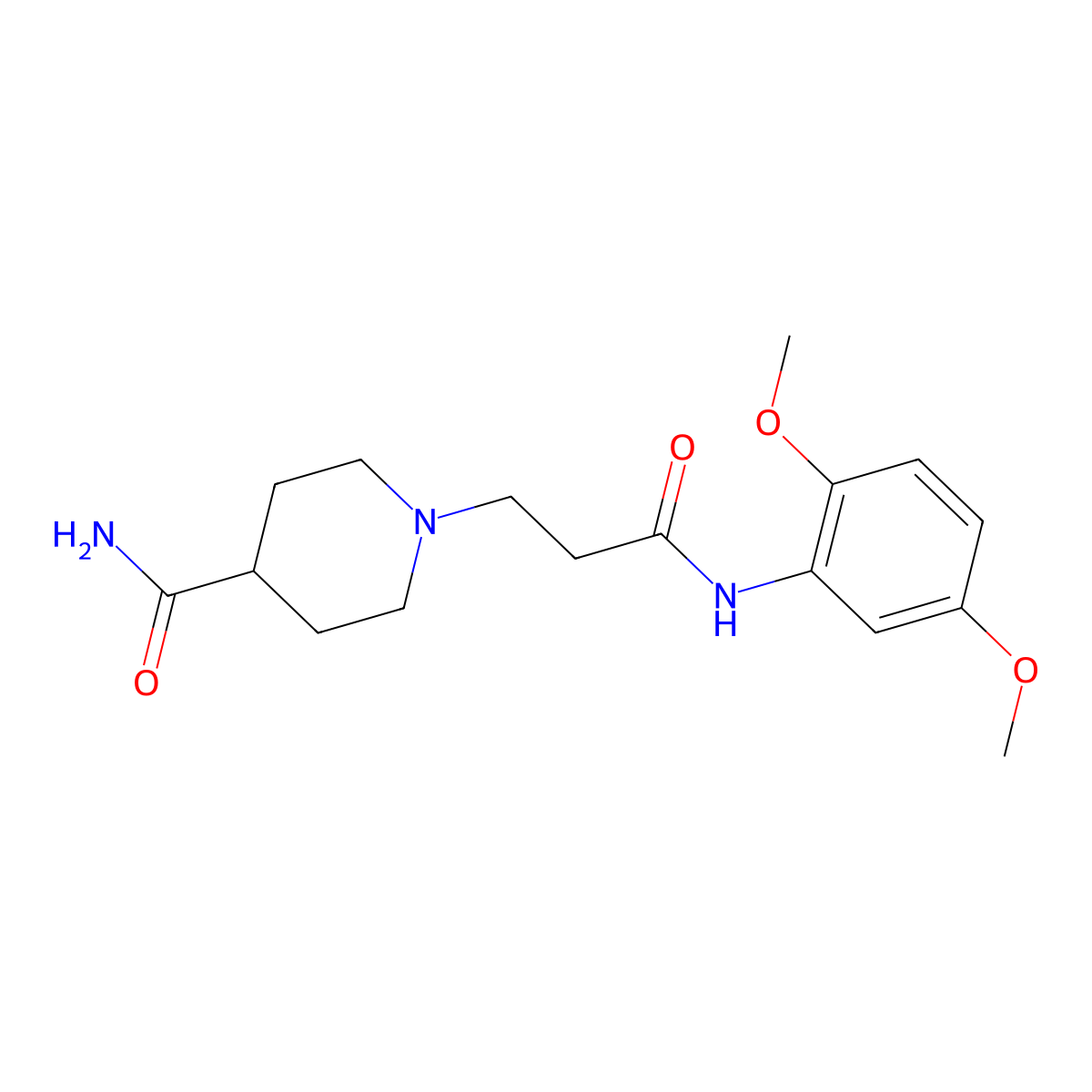 1-[3-(2,5-Dimethoxyanilino)-3-oxopropyl]piperidine-4-carboxamide molecular structure, CAS 428831-94-1