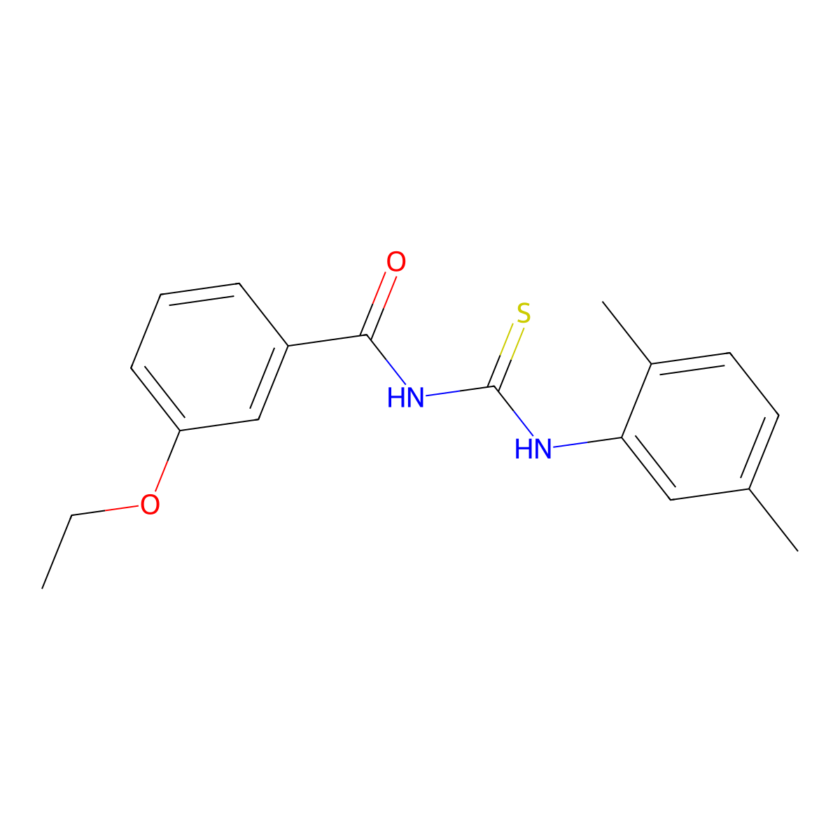 N-[(2,5-dimethylphenyl)carbamothioyl]-3-ethoxybenzamide molecular structure, CAS 428832-04-6