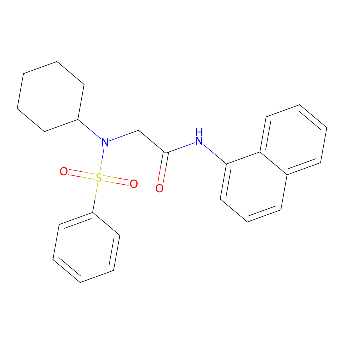 2-[benzenesulfonyl(cyclohexyl)amino]-N-naphthalen-1-ylacetamide molecular structure, CAS 428832-05-7