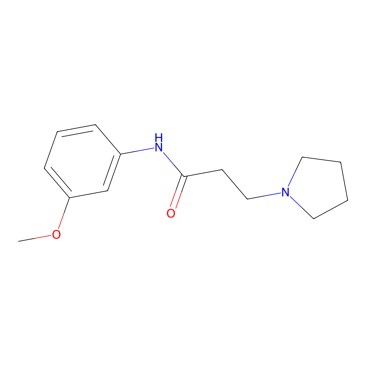 N-(3-methoxyphenyl)-3-pyrrolidin-1-ylpropanamide molecular structure, CAS 428832-09-1