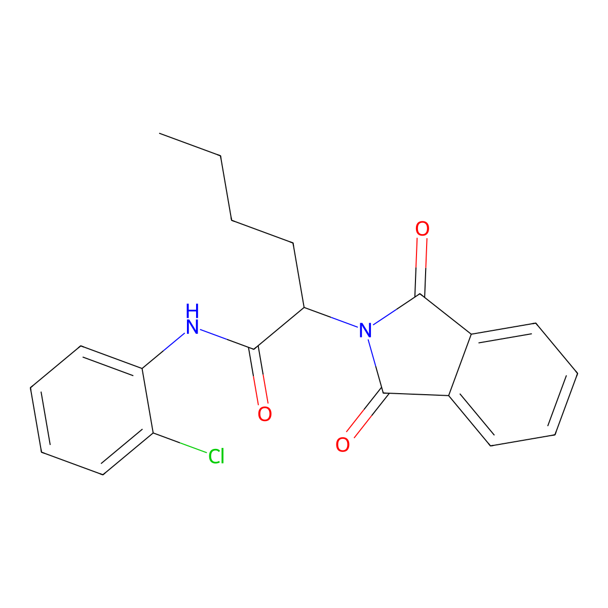 N-(2-chlorophenyl)-2-(1,3-dioxoisoindol-2-yl)hexanamide molecular structure, CAS 428832-16-0