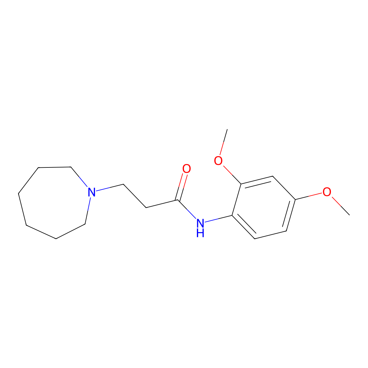 3-(azepan-1-yl)-N-(2,4-dimethoxyphenyl)propanamide molecular structure, CAS 428832-18-2
