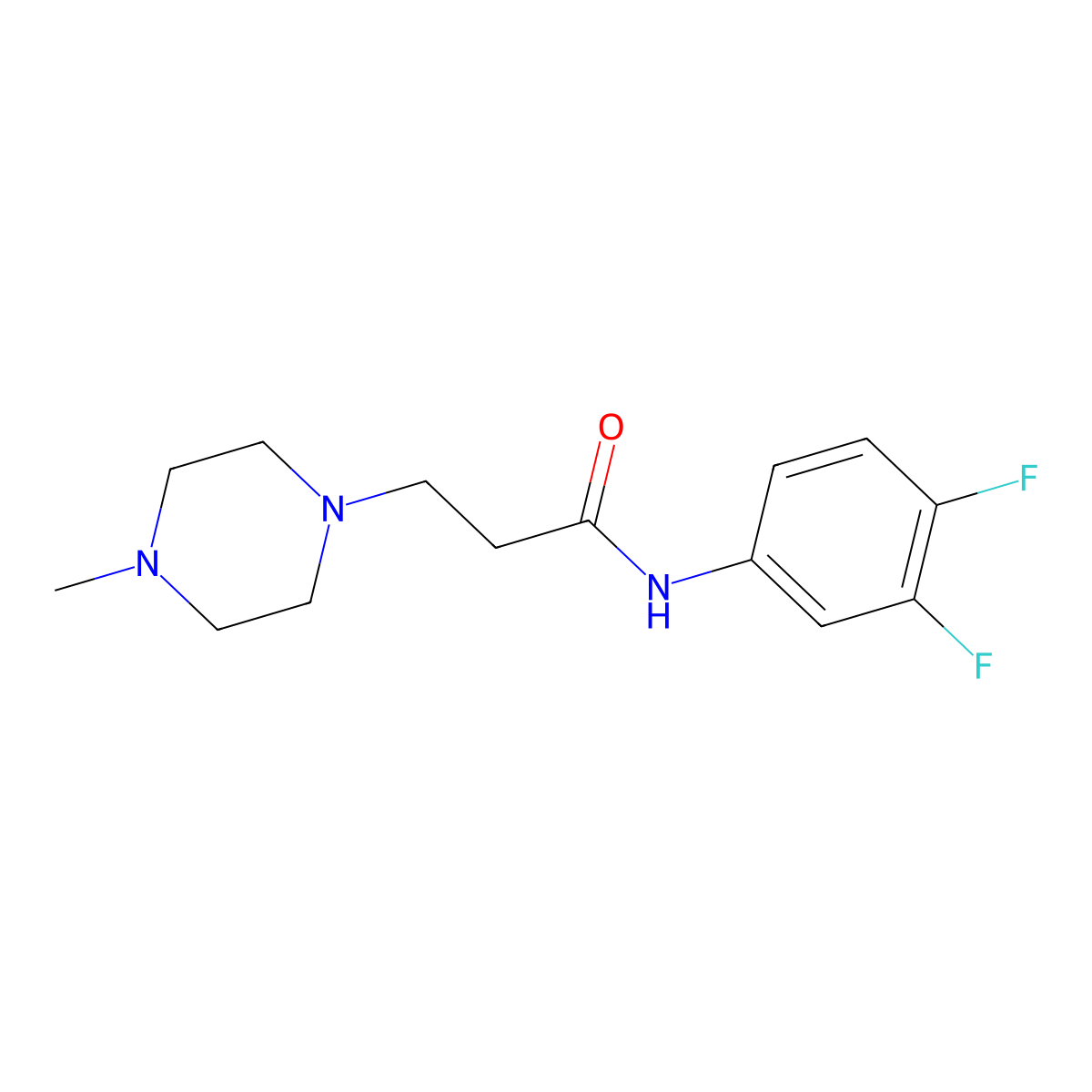 N-(3,4-difluorophenyl)-3-(4-methylpiperazin-1-yl)propanamide molecular structure, CAS 428832-30-8