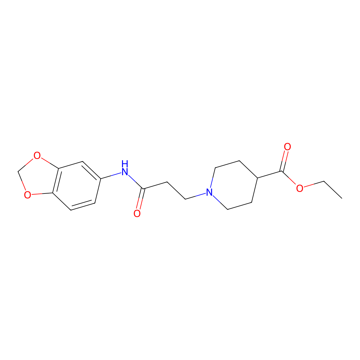 Ethyl 1-[3-(1,3-benzodioxol-5-ylamino)-3-oxopropyl]piperidine-4-carboxylate molecular structure, CAS 428832-33-1