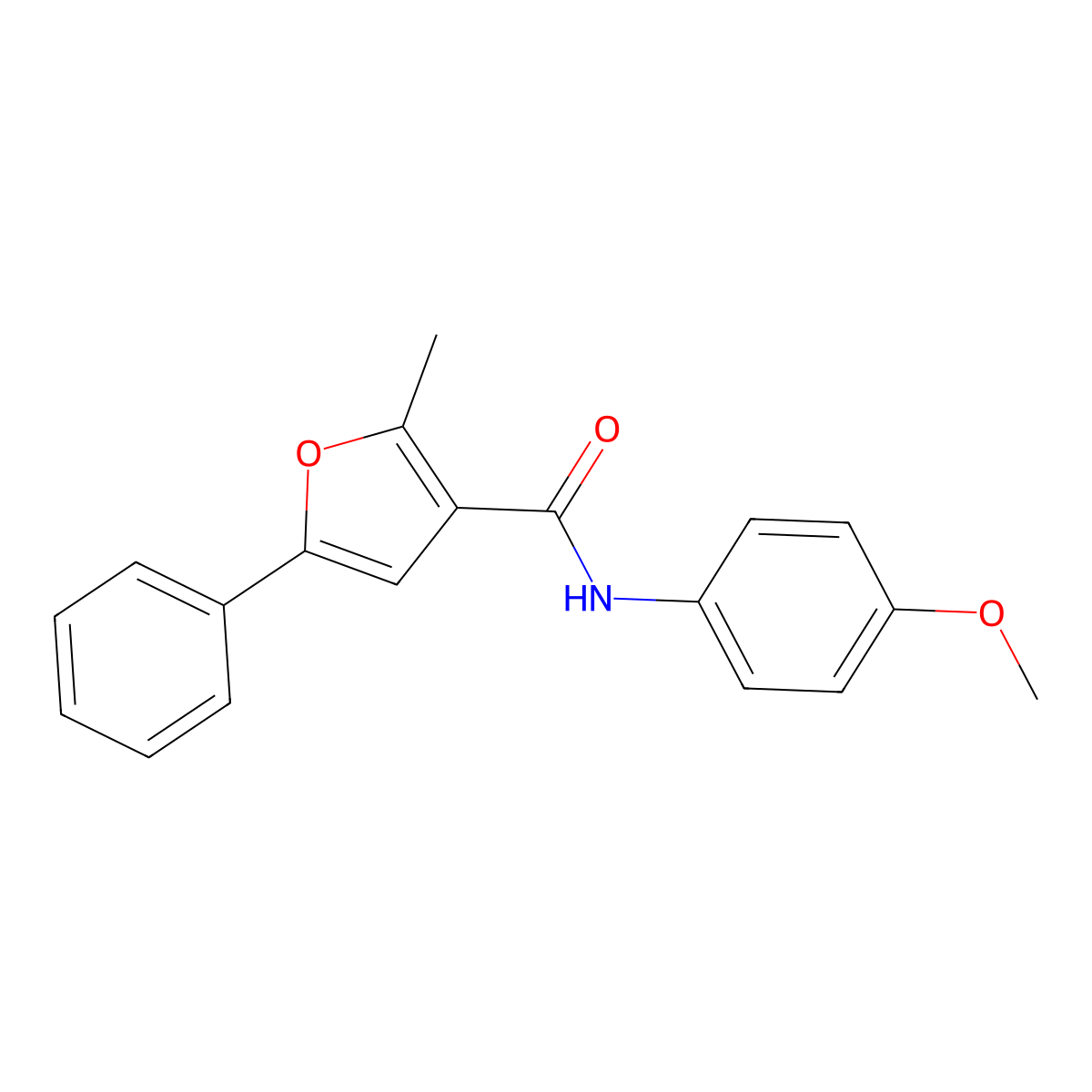 N-(4-methoxyphenyl)-2-methyl-5-phenylfuran-3-carboxamide molecular structure, CAS 428832-39-7