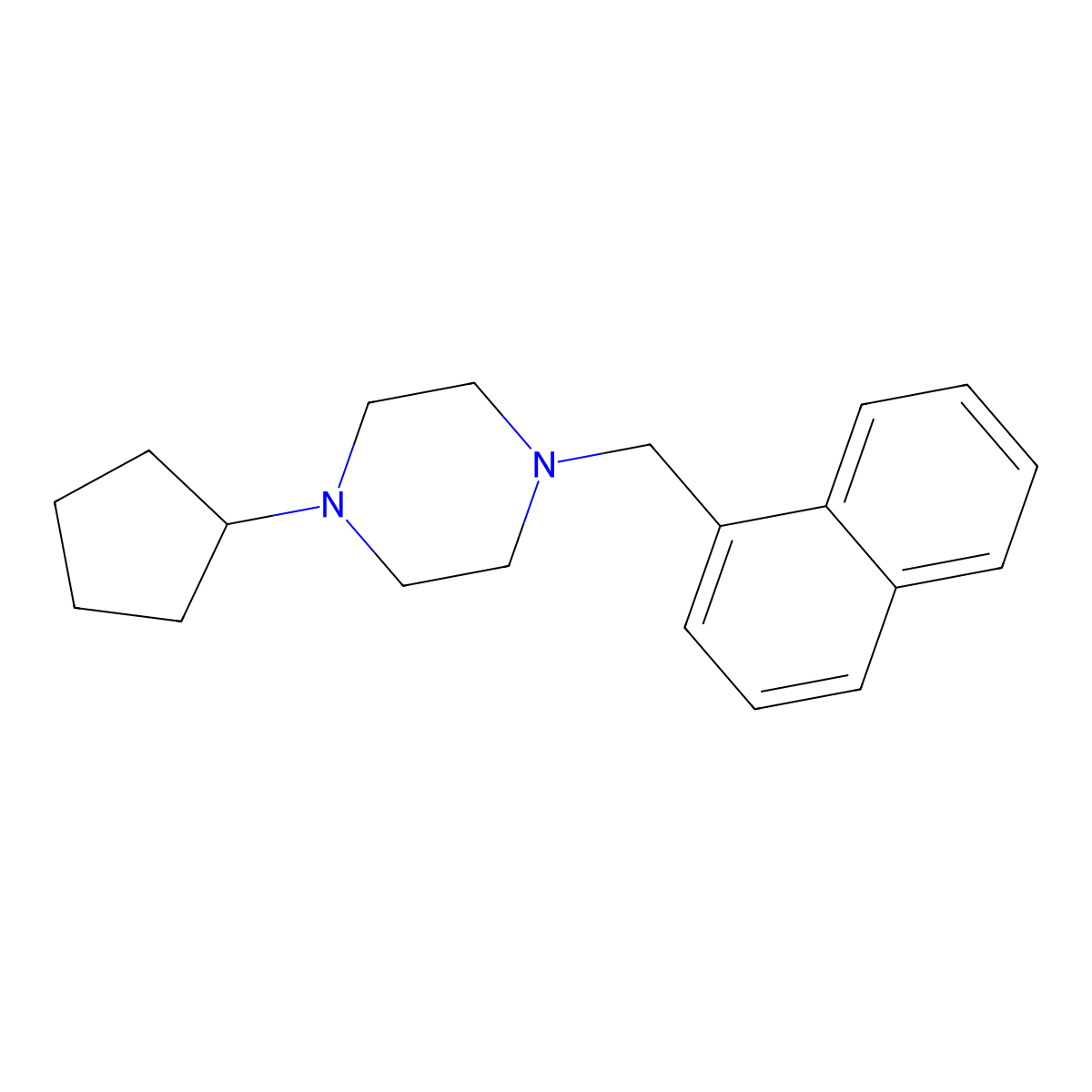 1-Cyclopentyl-4-(naphthalen-1-ylmethyl)piperazine molecular structure, CAS 428832-42-2