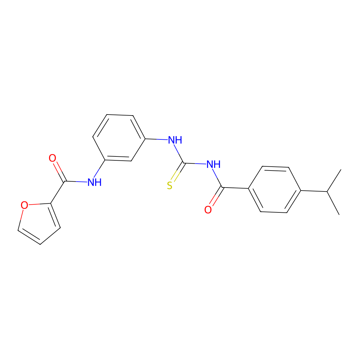 N-[3-[(4-propan-2-ylbenzoyl)carbamothioylamino]phenyl]furan-2-carboxamide molecular structure, CAS 428832-46-6