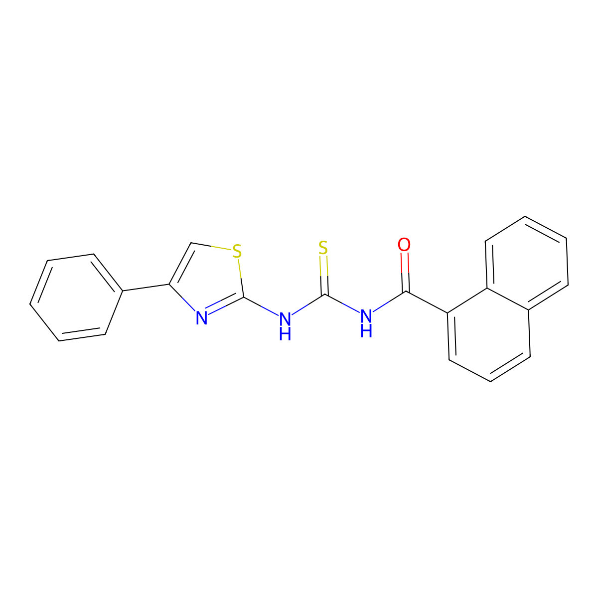N-[(4-phenyl-1,3-thiazol-2-yl)carbamothioyl]naphthalene-1-carboxamide molecular structure, CAS 428832-50-2