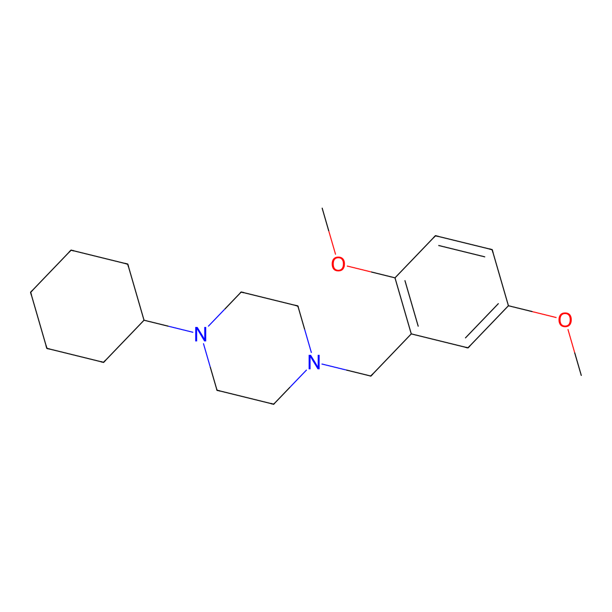 1-Cyclohexyl-4-[(2,5-dimethoxyphenyl)methyl]piperazine molecular structure, CAS 428832-55-7