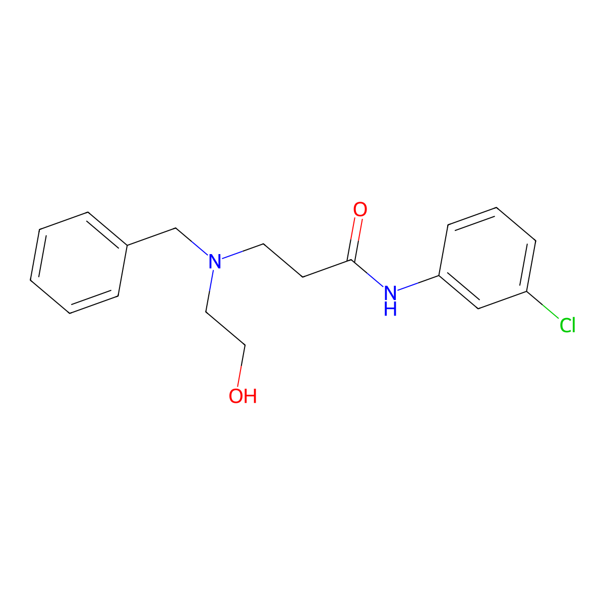 3-[benzyl(2-hydroxyethyl)amino]-N-(3-chlorophenyl)propanamide molecular structure, CAS 428832-68-2