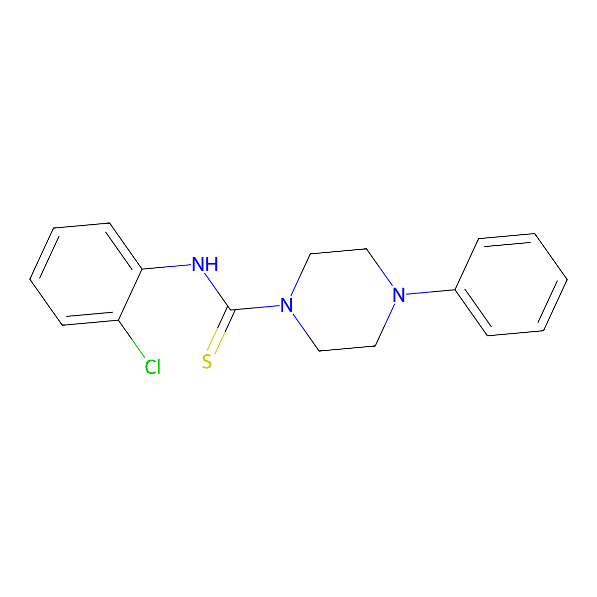 N-(2-chlorophenyl)-4-phenylpiperazine-1-carbothioamide molecular structure, CAS 428832-70-6