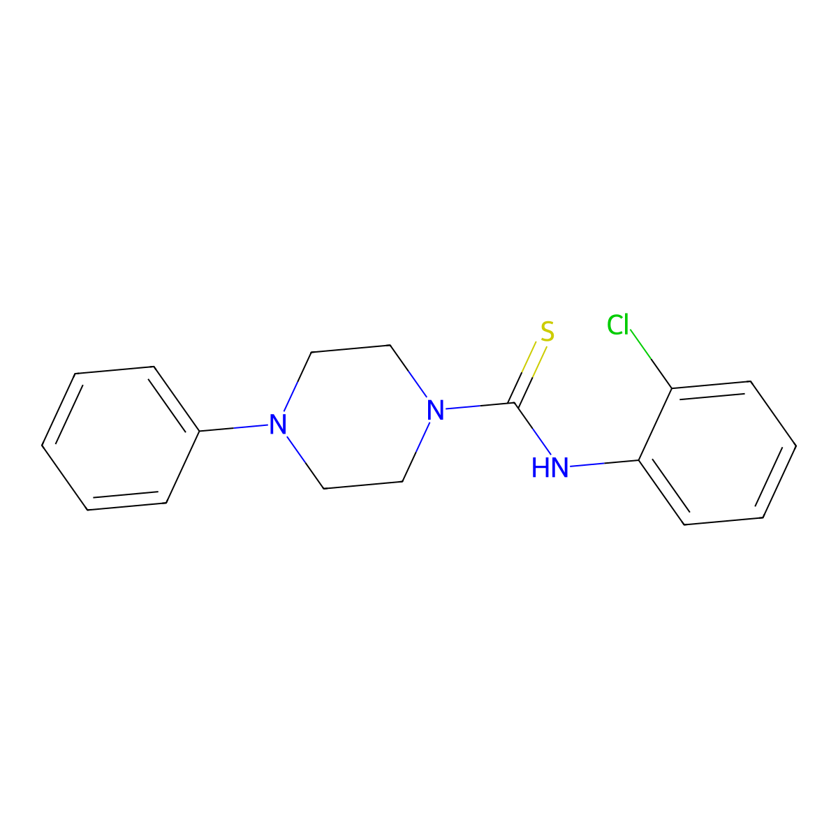N-(2-chlorophenyl)-4-phenylpiperazine-1-carbothioamide molecular structure, CAS 428832-70-6