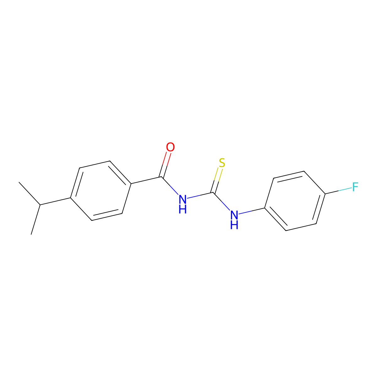 N-[(4-fluorophenyl)carbamothioyl]-4-(propan-2-yl)benzamide molecular structure, CAS 428832-71-7