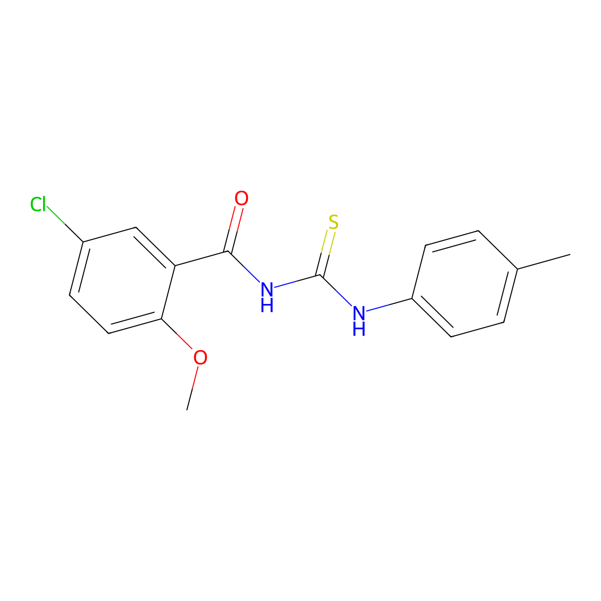 5-chloro-2-methoxy-N-[(4-methylphenyl)carbamothioyl]benzamide molecular structure, CAS 428832-74-0
