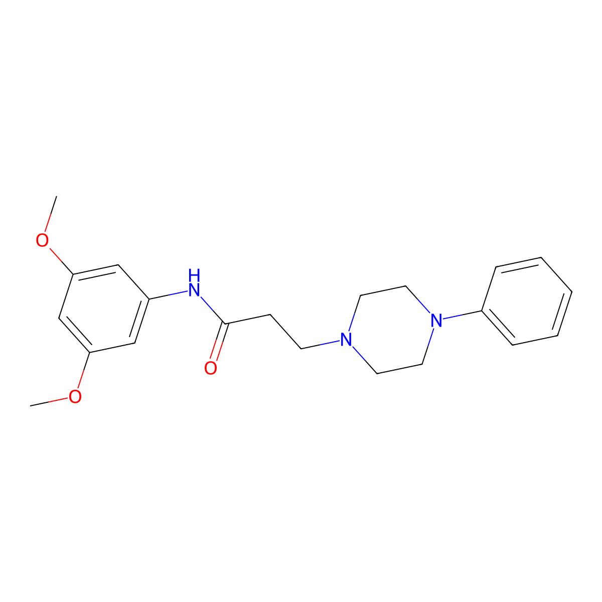 N-(3,5-dimethoxyphenyl)-3-(4-phenylpiperazin-1-yl)propanamide molecular structure, CAS 428832-75-1