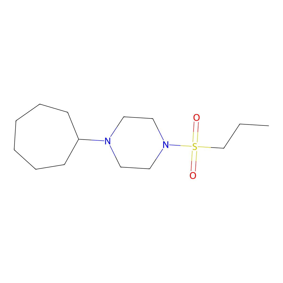1-Cycloheptyl-4-(propylsulfonyl)piperazine molecular structure, CAS 428832-93-3