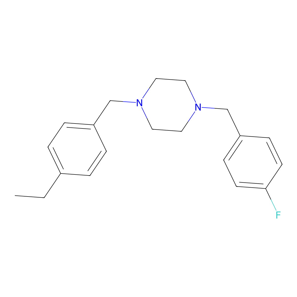 1-(4-Ethylbenzyl)-4-(4-fluorobenzyl)piperazine molecular structure, CAS 428832-94-4