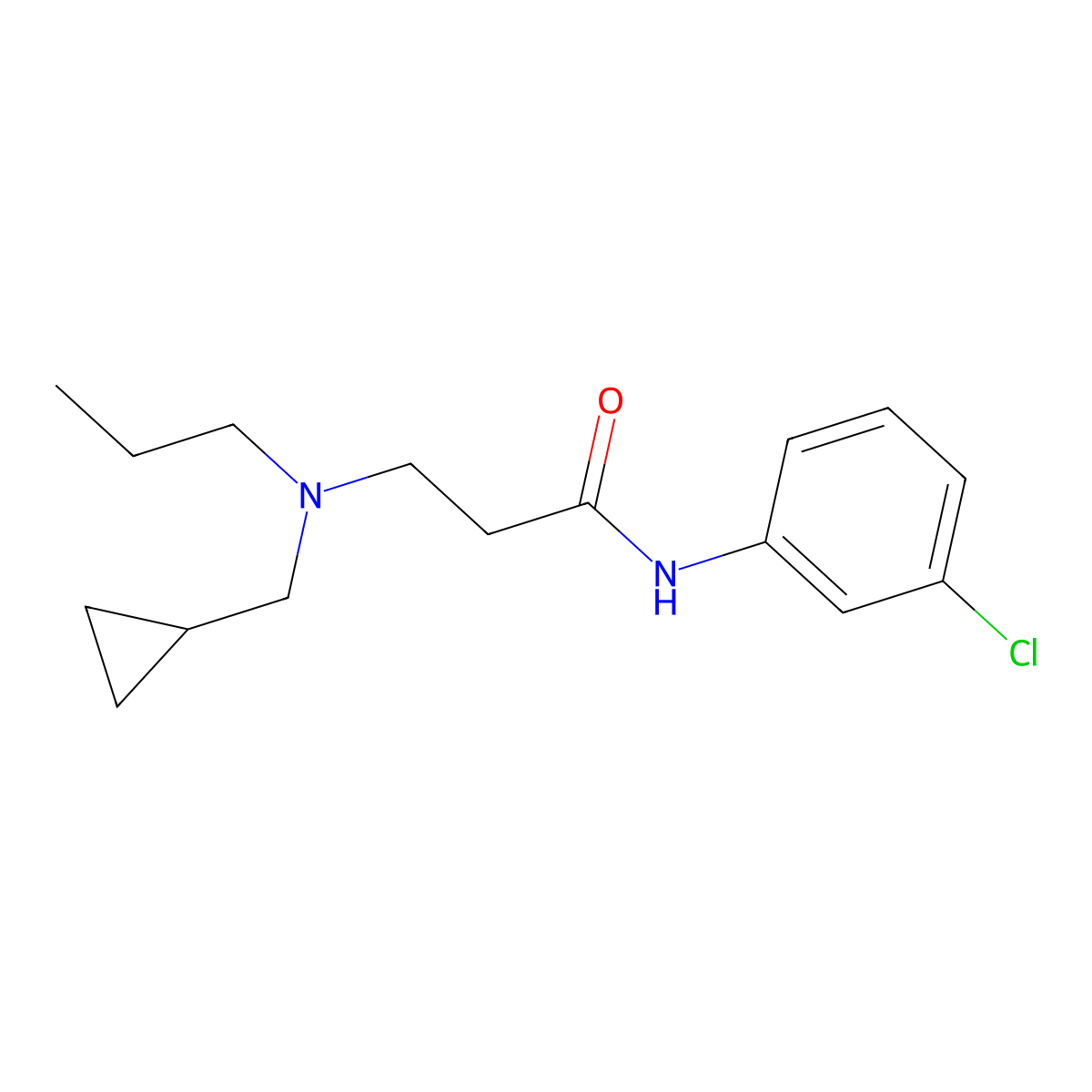 N-(3-chlorophenyl)-3-[cyclopropylmethyl(propyl)amino]propanamide molecular structure, CAS 428833-07-2