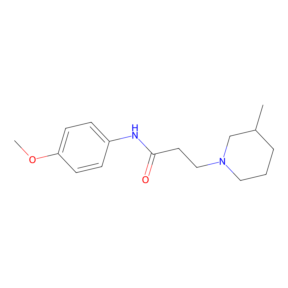 N-(4-methoxyphenyl)-3-(3-methylpiperidin-1-yl)propanamide molecular structure, CAS 428833-08-3