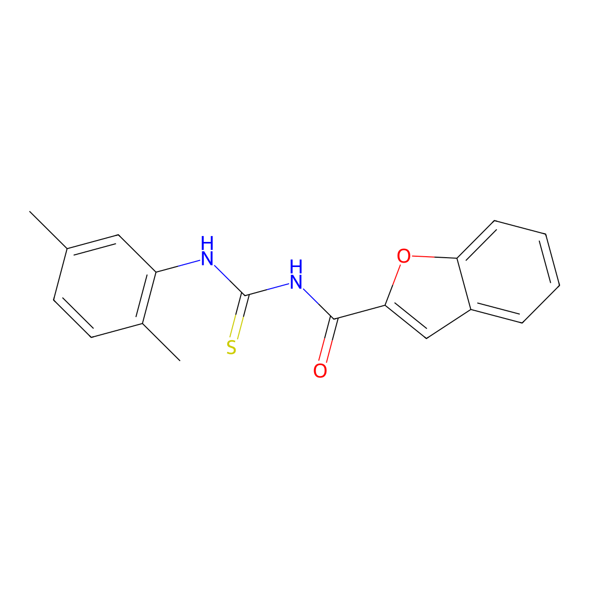 N-[(2,5-dimethylphenyl)carbamothioyl]-1-benzofuran-2-carboxamide molecular structure, CAS 428833-09-4