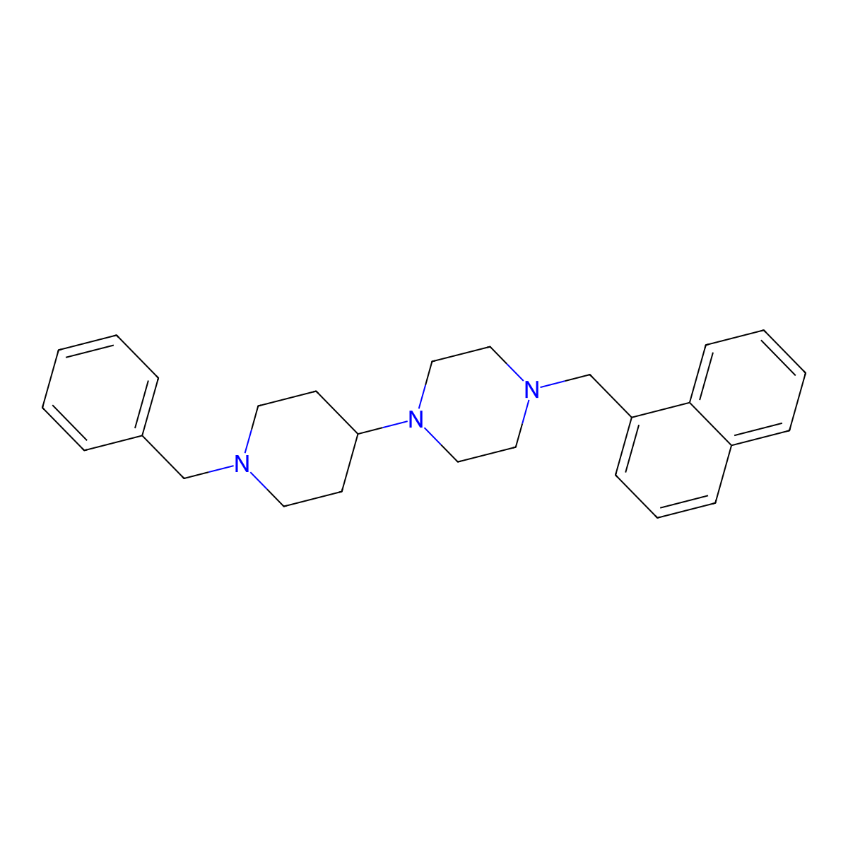 1-(1-Benzylpiperidin-4-yl)-4-(naphthalen-1-ylmethyl)piperazine molecular structure, CAS 428833-11-8
