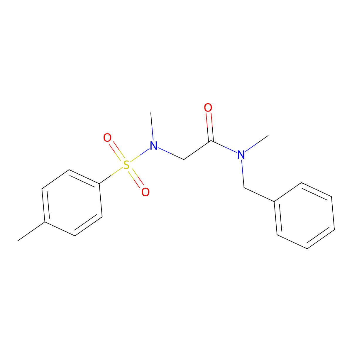 N-benzyl-N-methyl-2-[methyl-(4-methylphenyl)sulfonylamino]acetamide molecular structure, CAS 428833-12-9