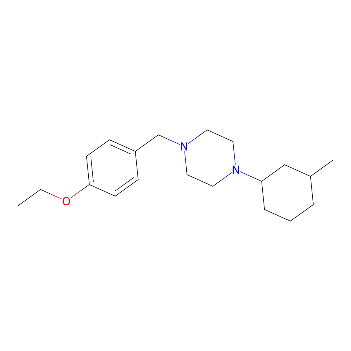 1-[(4-Ethoxyphenyl)methyl]-4-(3-methylcyclohexyl)piperazine molecular structure, CAS 428833-20-9
