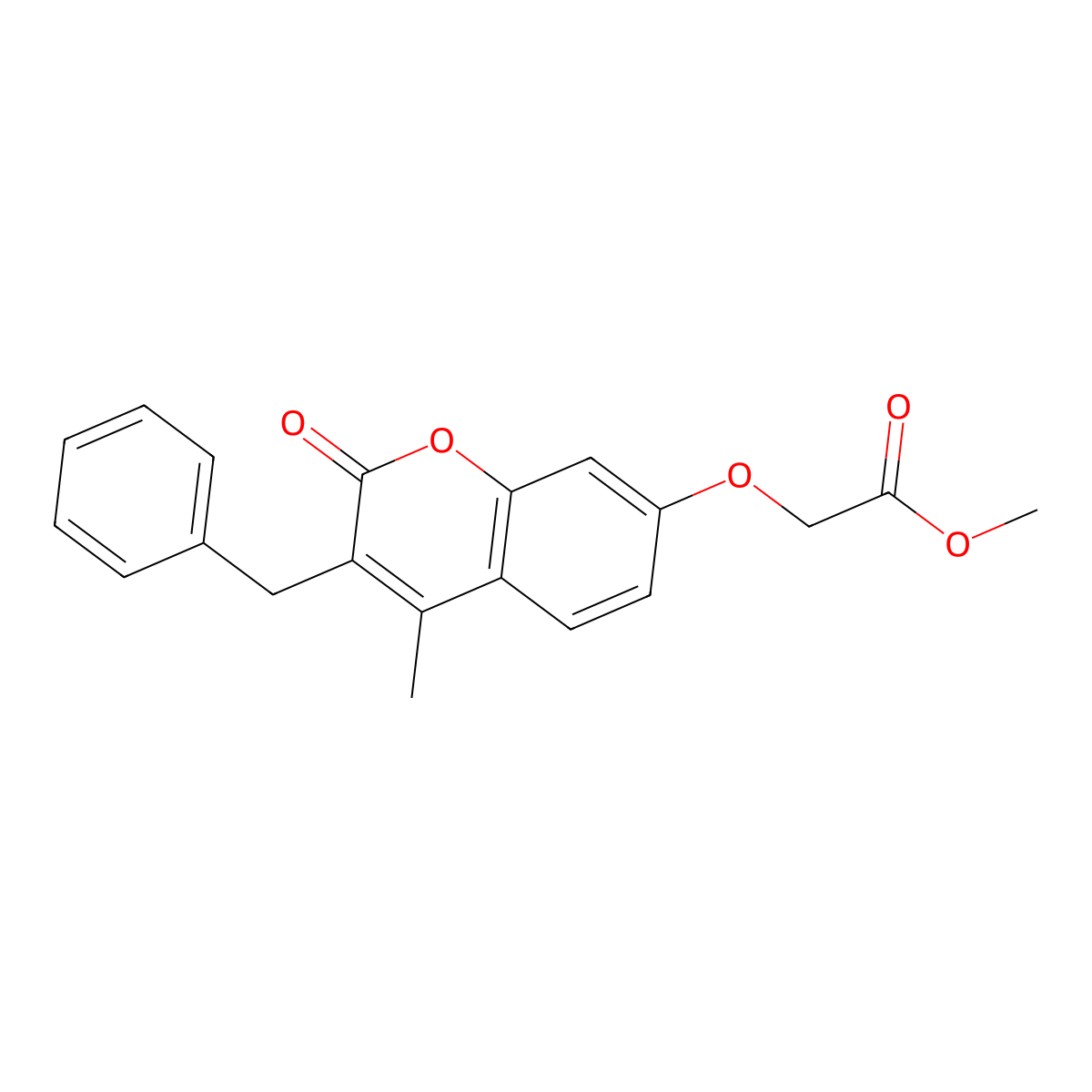 methyl 2-[(3-benzyl-4-methyl-2-oxo-2H-chromen-7-yl)oxy]acetate molecular structure, CAS 428833-37-8