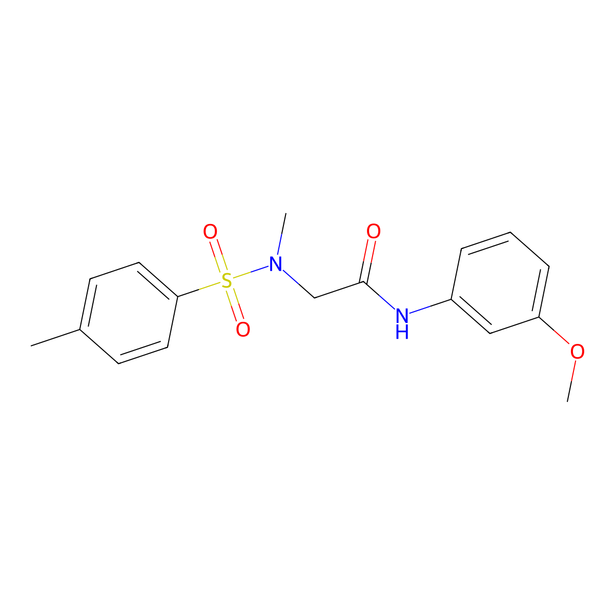 N-(3-methoxyphenyl)-2-[methyl-(4-methylphenyl)sulfonylamino]acetamide molecular structure, CAS 428833-64-1