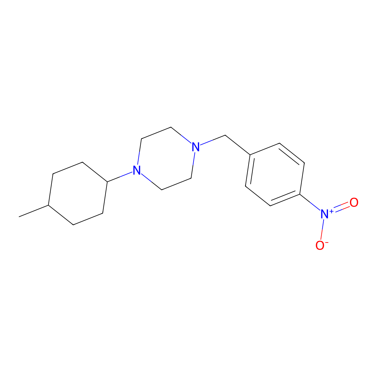 1-(4-Methylcyclohexyl)-4-[(4-nitrophenyl)methyl]piperazine molecular structure, CAS 428833-71-0
