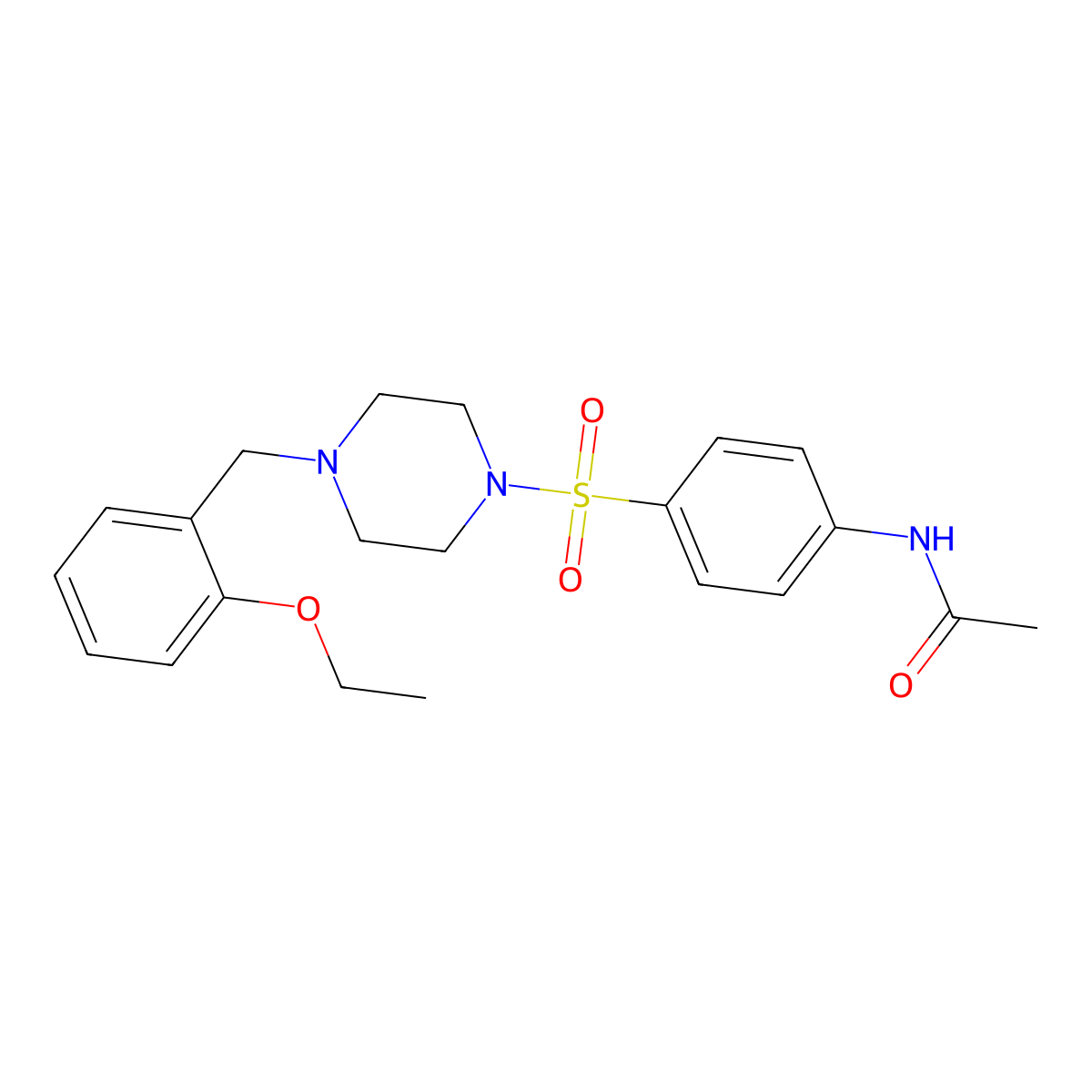 N-[4-[4-[(2-ethoxyphenyl)methyl]piperazin-1-yl]sulfonylphenyl]acetamide molecular structure, CAS 428833-77-6