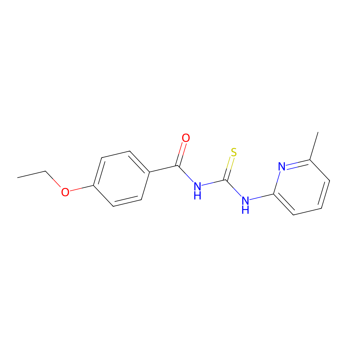 4-ethoxy-N-[(6-methylpyridin-2-yl)carbamothioyl]benzamide molecular structure, CAS 428833-82-3