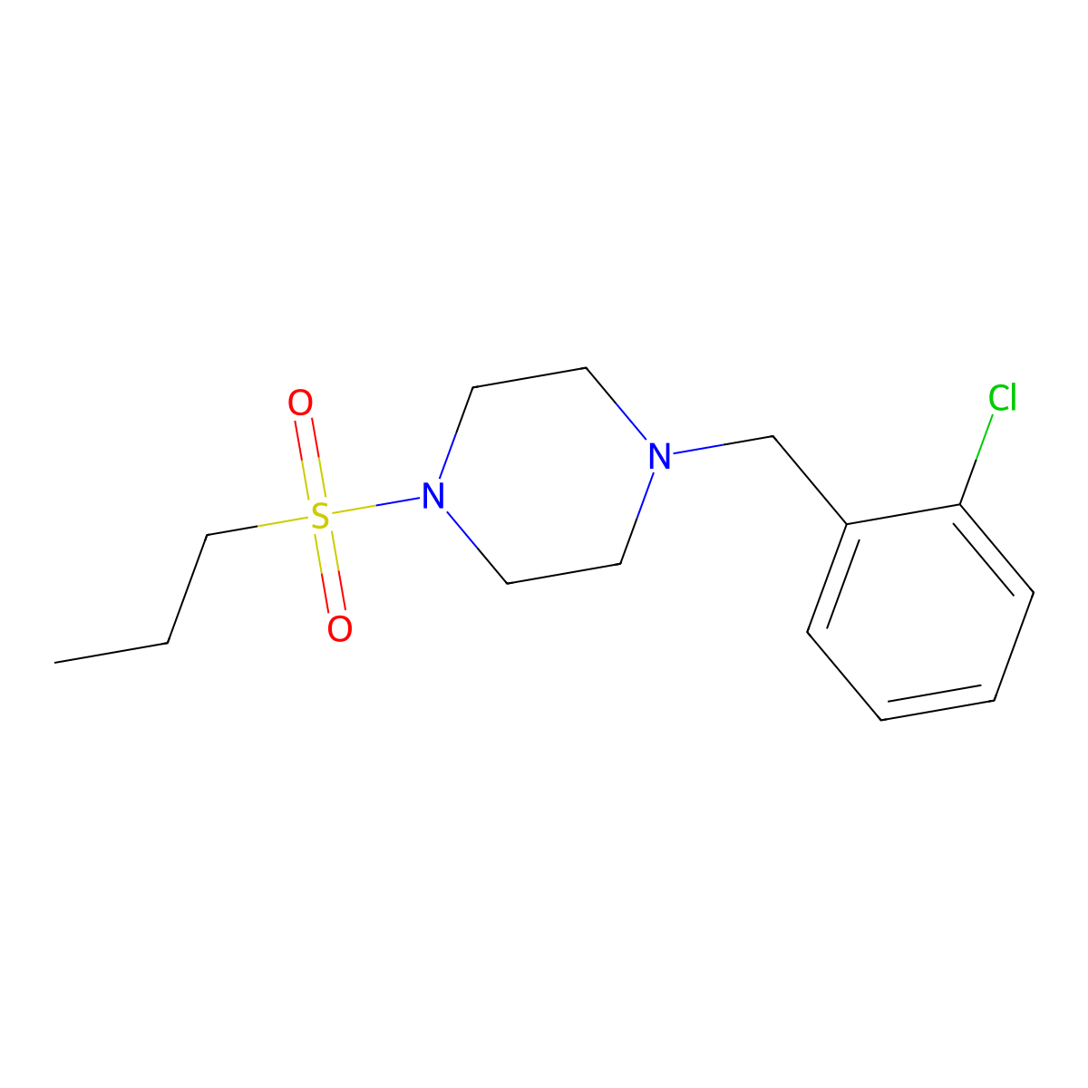 1-(2-Chlorobenzyl)-4-(propylsulfonyl)piperazine molecular structure, CAS 428833-86-7